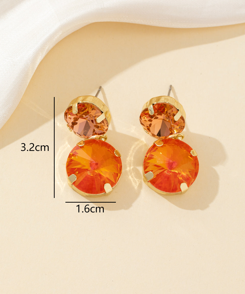 Boucles d’oreilles clou double cristal facetté - 26PEBOL002
