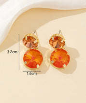 Boucles d’oreilles clou double cristal facetté - 26PEBOL002