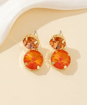 Boucles d’oreilles clou double cristal facetté - 26PEBOL002