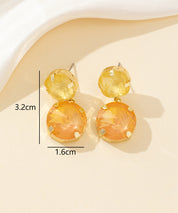 Boucles d’oreilles clou double cristal facetté - 26PEBOL002