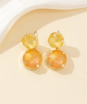 Boucles d’oreilles clou double cristal facetté - 26PEBOL002