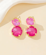 Boucles d’oreilles clou double cristal facetté - 26PEBOL002