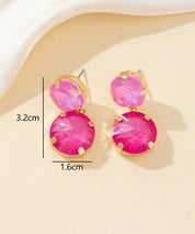 Boucles d’oreilles clou double cristal facetté - 26PEBOL002