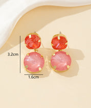 Boucles d’oreilles clou double cristal facetté - 26PEBOL002