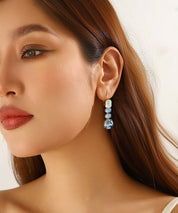 Boucles d’oreilles pendantes en verre facetté – 26PEBOL003