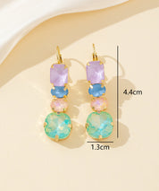 Boucles d’oreilles pendantes en verre facetté – 26PEBOL003