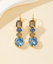 Boucles d’oreilles pendantes en verre facetté – 26PEBOL003