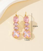 Boucles d’oreilles pendantes en verre facetté – 26PEBOL003