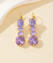 Boucles d’oreilles pendantes en verre facetté – 26PEBOL003