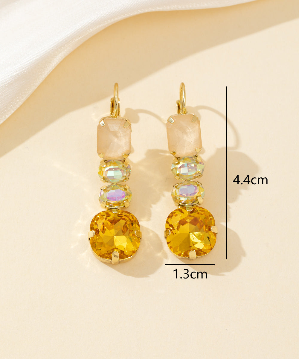 Boucles d’oreilles pendantes en verre facetté – 26PEBOL003