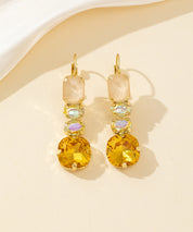 Boucles d’oreilles pendantes en verre facetté – 26PEBOL003