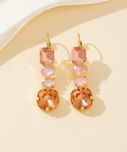 Boucles d’oreilles pendantes en verre facetté – 26PEBOL003