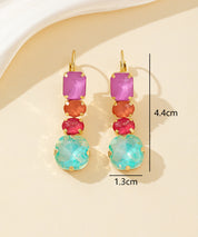Boucles d’oreilles pendantes en verre facetté – 26PEBOL003