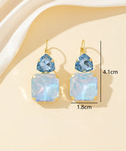 Boucles d’oreilles dormeuse strass géométrique – 26PEBOL007