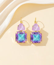 Boucles d’oreilles dormeuse strass géométrique – 26PEBOL007