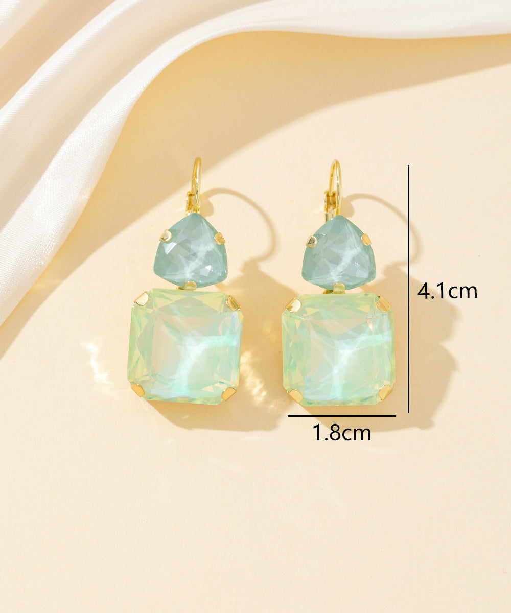 Boucles d’oreilles dormeuse strass géométrique – 26PEBOL007