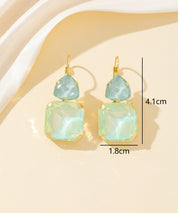 Boucles d’oreilles dormeuse strass géométrique – 26PEBOL007