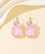 Boucles d’oreilles dormeuse strass géométrique – 26PEBOL007