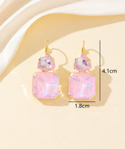 Boucles d’oreilles dormeuse strass géométrique – 26PEBOL007
