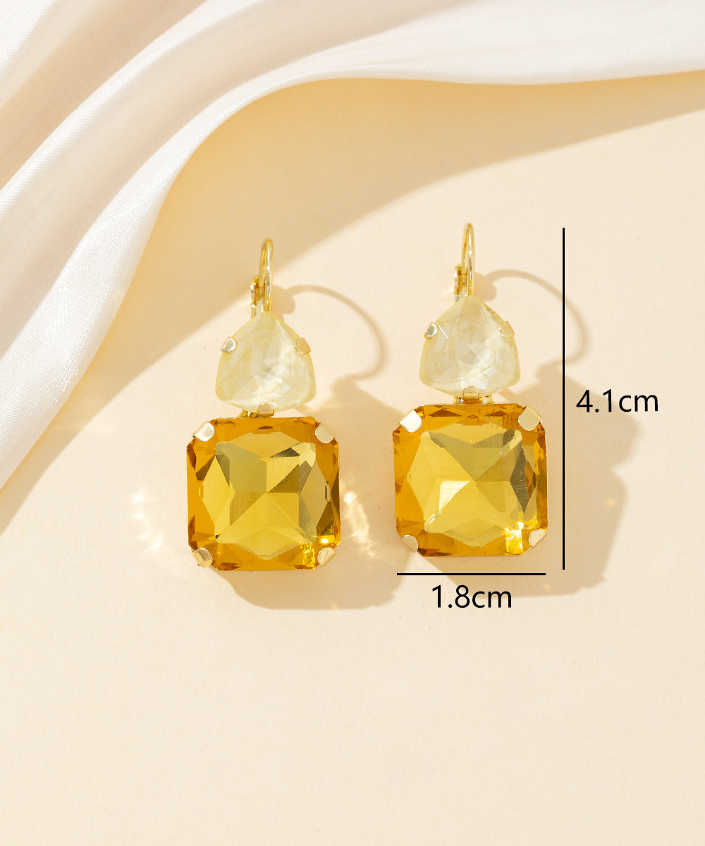 Boucles d’oreilles dormeuse strass géométrique – 26PEBOL007