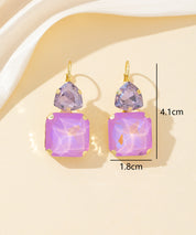 Boucles d’oreilles dormeuse strass géométrique – 26PEBOL007