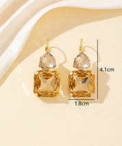 Boucles d’oreilles dormeuse strass géométrique – 26PEBOL007