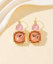 Boucles d’oreilles dormeuse strass géométrique – 26PEBOL007