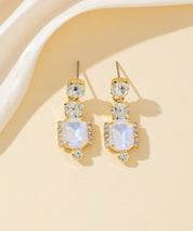 Boucles d’oreilles à clou strass rectangle  – 26PEBOL008