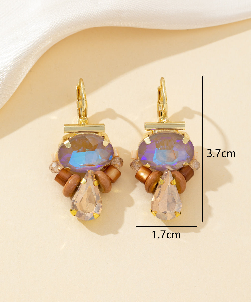 Boucles d’oreilles dormeuse strass goutte – 26PEBOL010