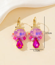 Boucles d’oreilles dormeuse strass goutte – 26PEBOL010