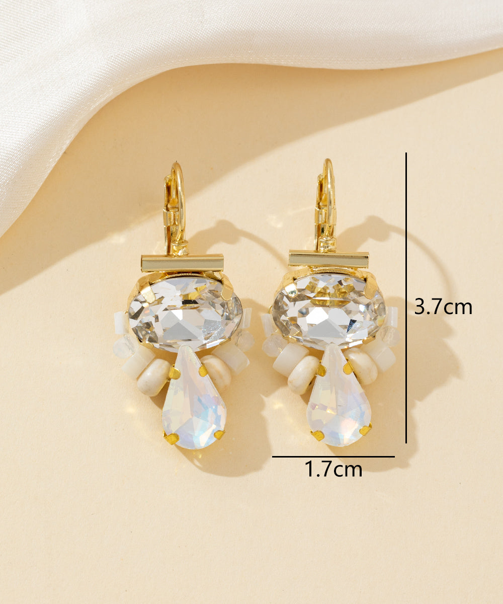 Boucles d’oreilles dormeuse strass goutte – 26PEBOL010