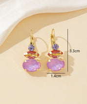 Boucles d’oreilles dormeuse strass trio ovale – 26PEBOL011
