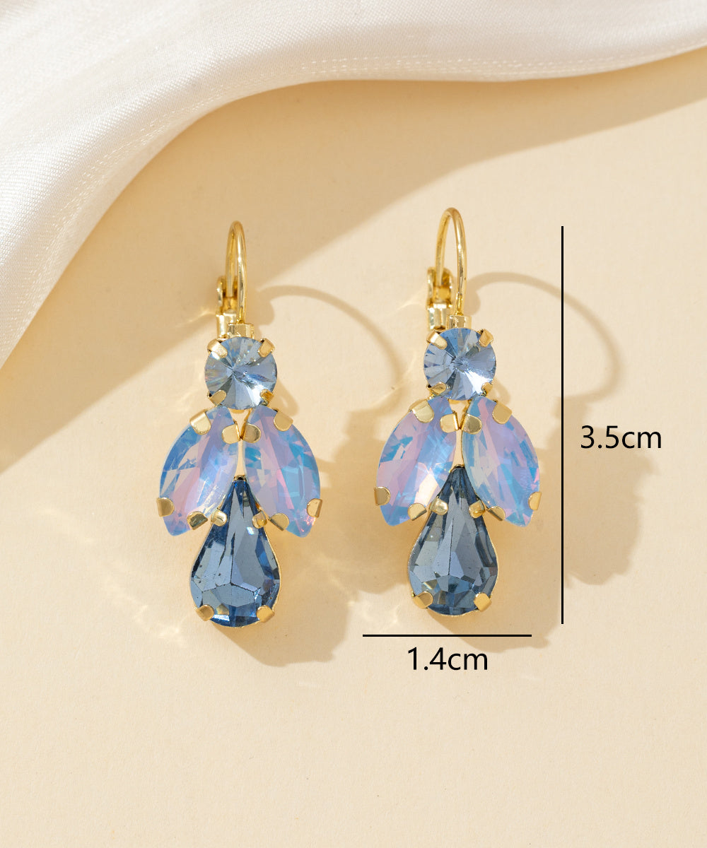 Boucles d’oreilles dormeuse strass cascade – 26PEBOL012