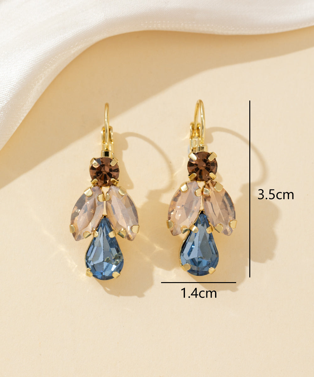 Boucles d’oreilles dormeuse strass cascade – 26PEBOL012