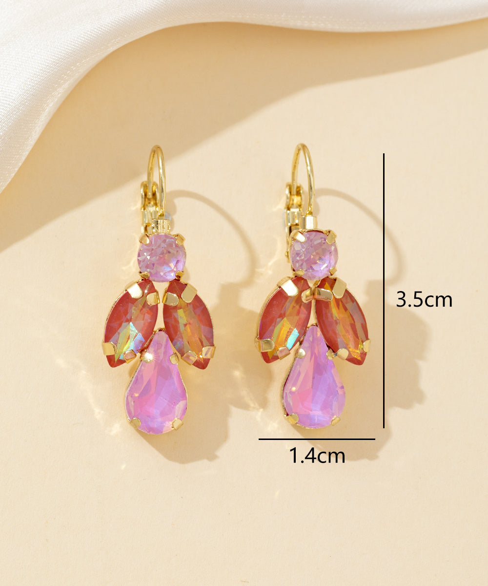 Boucles d’oreilles dormeuse strass cascade – 26PEBOL012
