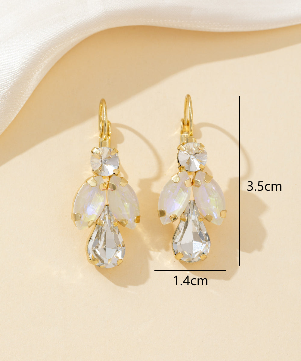 Boucles d’oreilles dormeuse strass cascade – 26PEBOL012