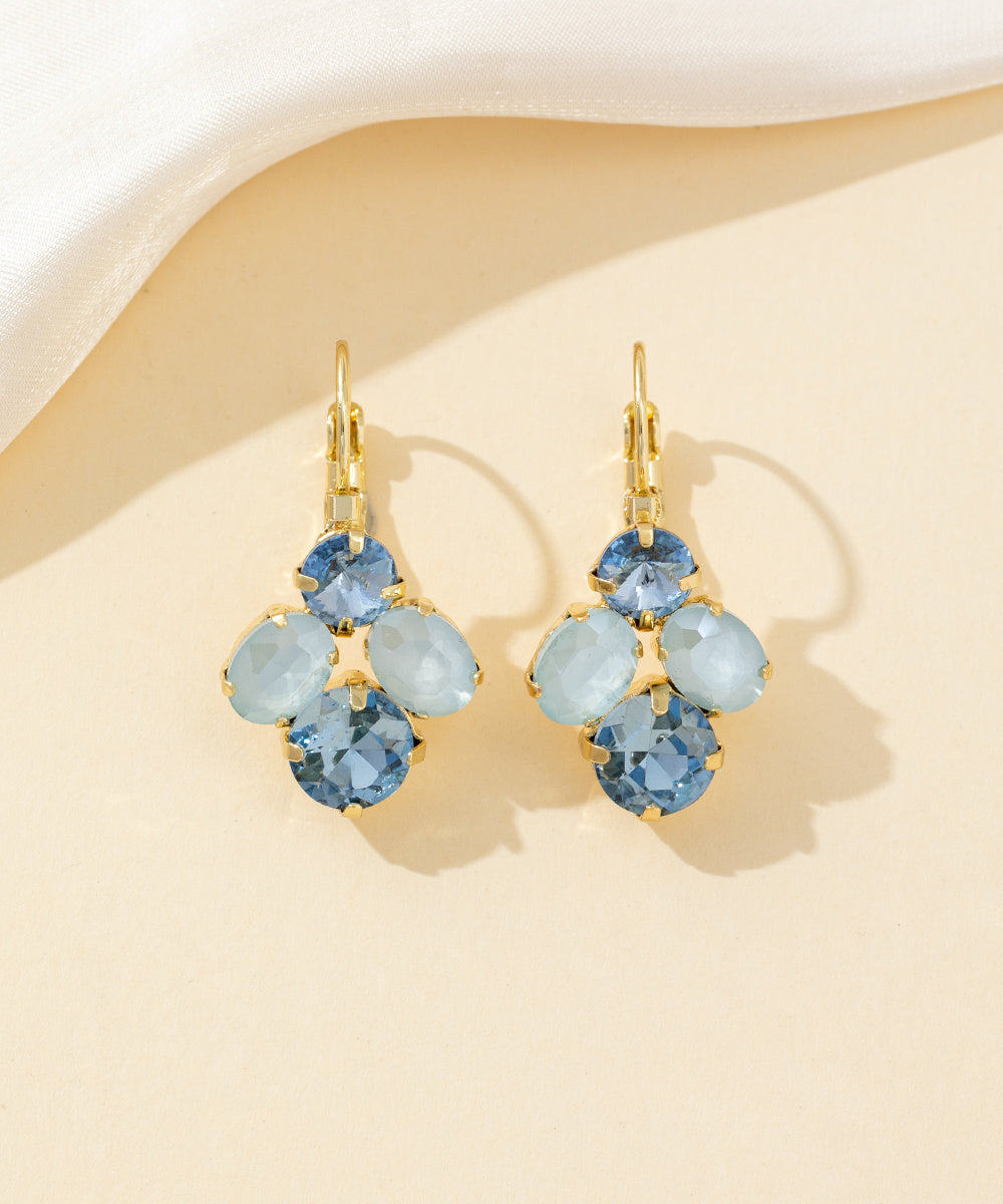 Boucles d’oreilles dormeuse strass graphique – 26PEBOL013