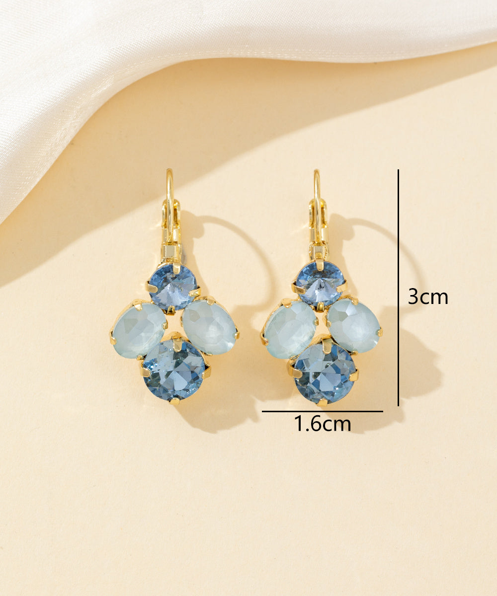 Boucles d’oreilles dormeuse strass graphique – 26PEBOL013