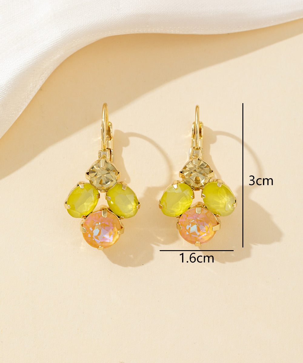 Boucles d’oreilles dormeuse strass graphique – 26PEBOL013