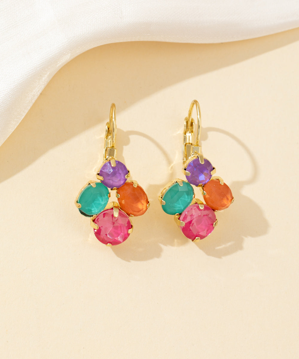 Boucles d’oreilles dormeuse strass graphique – 26PEBOL013