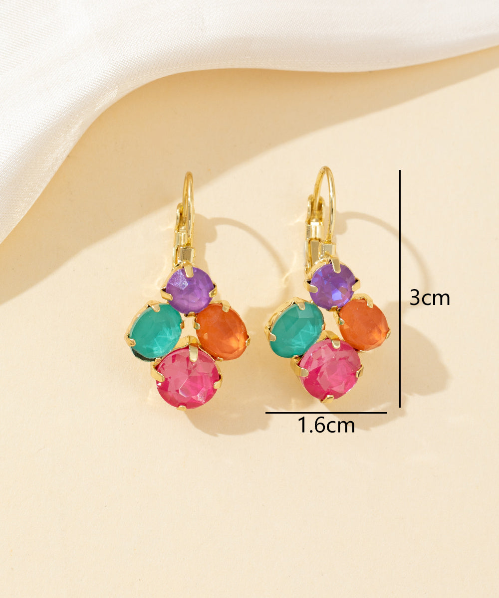 Boucles d’oreilles dormeuse strass graphique – 26PEBOL013