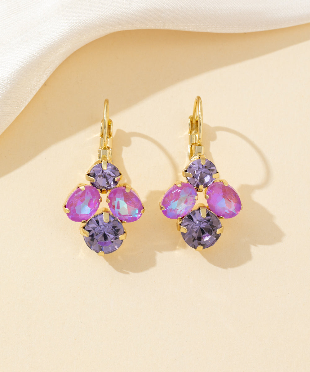 Boucles d’oreilles dormeuse strass graphique – 26PEBOL013