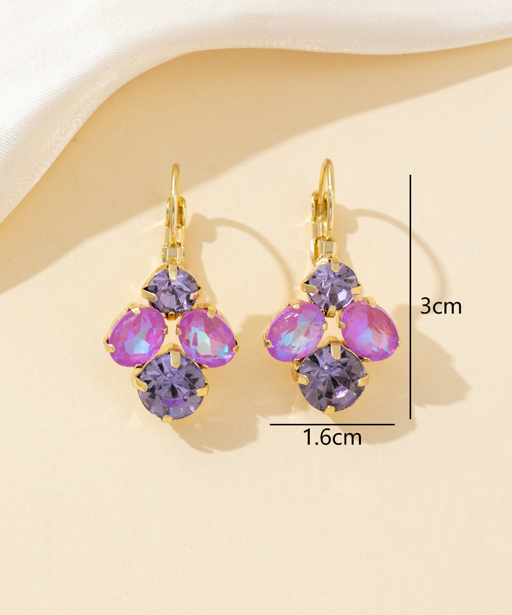 Boucles d’oreilles dormeuse strass graphique – 26PEBOL013