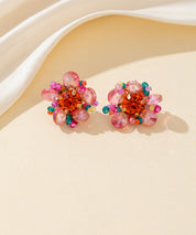 Boucles d’oreilles à clou strass perles rondes – 26PEBOL015