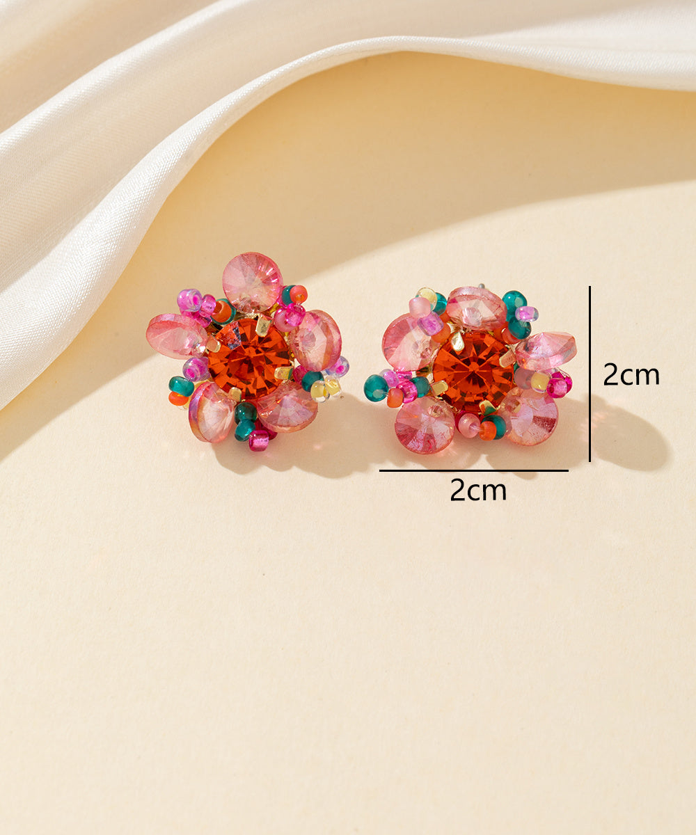 Boucles d’oreilles à clou strass perles rondes – 26PEBOL015
