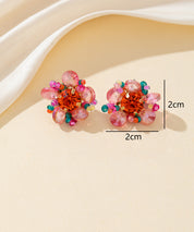 Boucles d’oreilles à clou strass perles rondes – 26PEBOL015