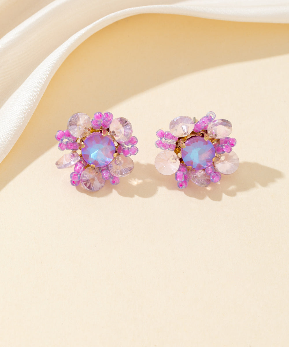 Boucles d’oreilles à clou strass perles rondes – 26PEBOL015