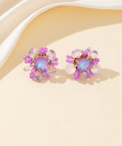 Boucles d’oreilles à clou strass perles rondes – 26PEBOL015