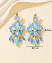 Boucles d’oreilles à clou strass pampilles – 26PEBOL017