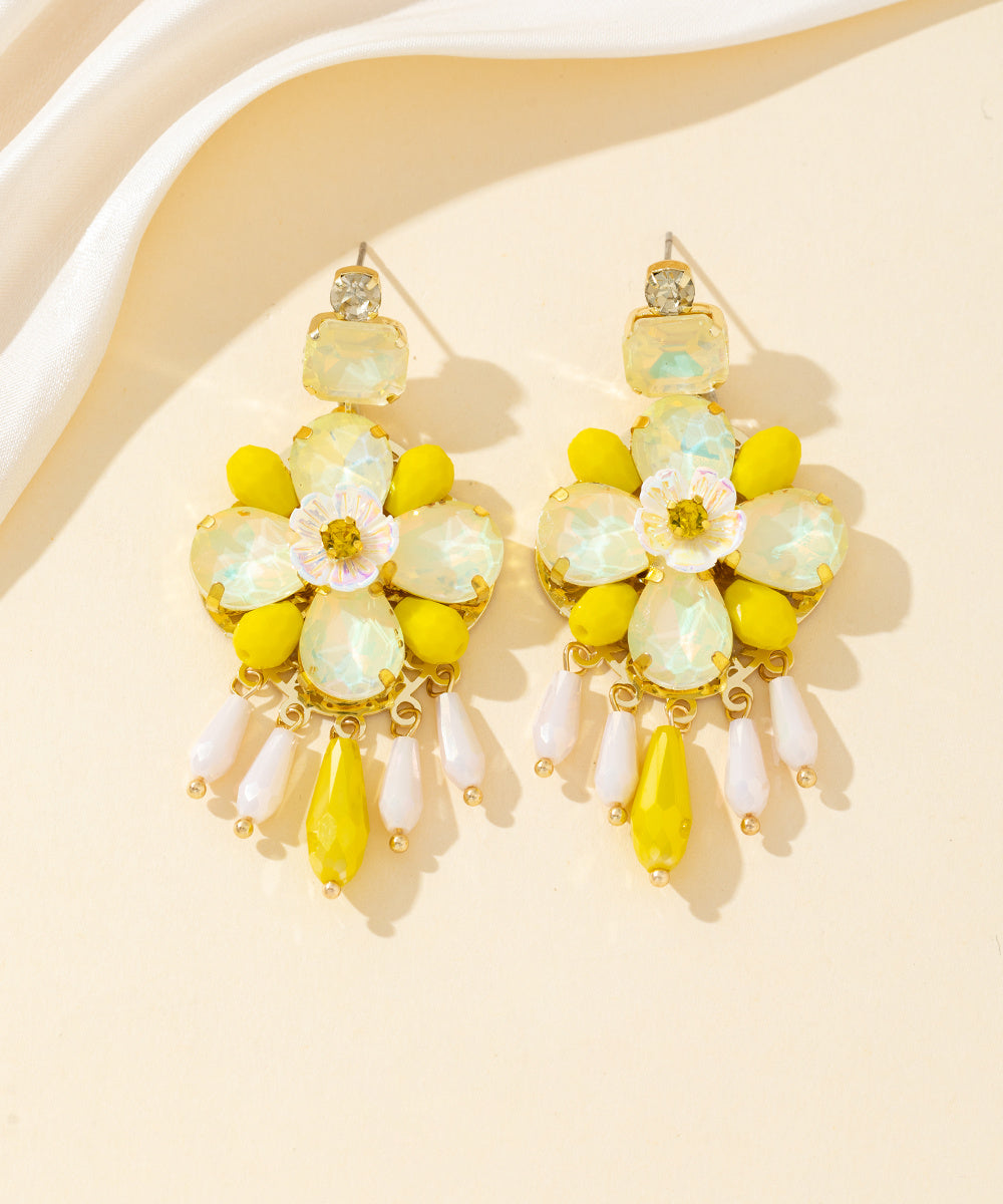 Boucles d’oreilles à clou strass pampilles – 26PEBOL017